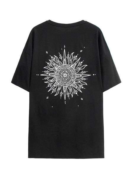 

x ellie tompkins creative geo print drop shoulder tee n09p#, White