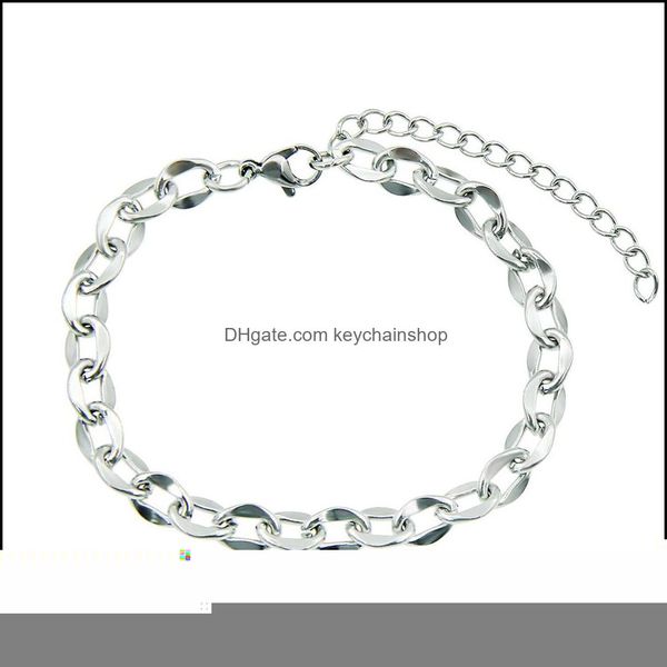 

charm bracelets jewelry stainless steel sier plated link chains for women mens bangle party club decor drop delivery 2021 24kpy, Golden;silver