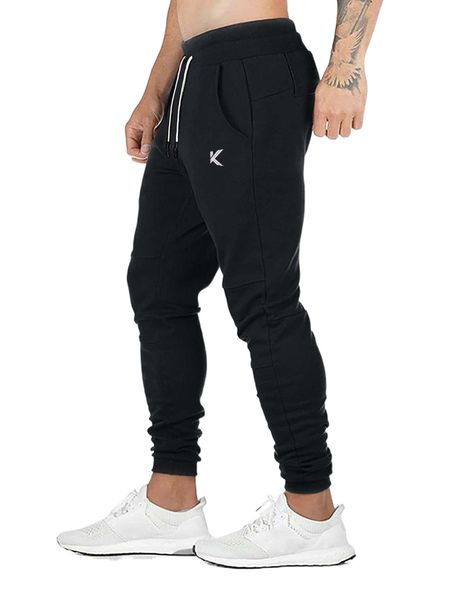 

men letter graphic drawstring waist sweatpants l3ng#, Black