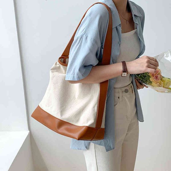 

designer bags new arc de triom-phe tote large capacity women's canvas ins style niche splicing shoulder fashion