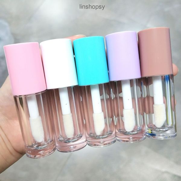 

factory outlet lipstick tube round pink / white brown transparent oil glaze lip gloss large brush head empty