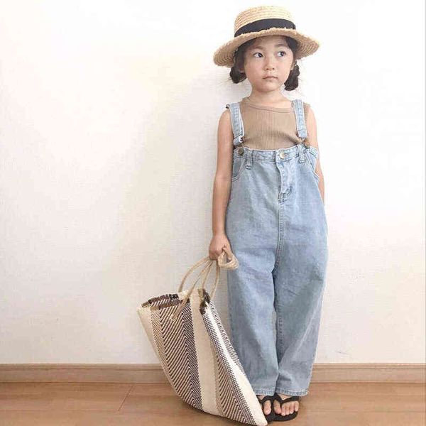 

milancel 2021 autumn new family matching outfits denim overalls mother kids pants casual family look aa220326, Red;yellow