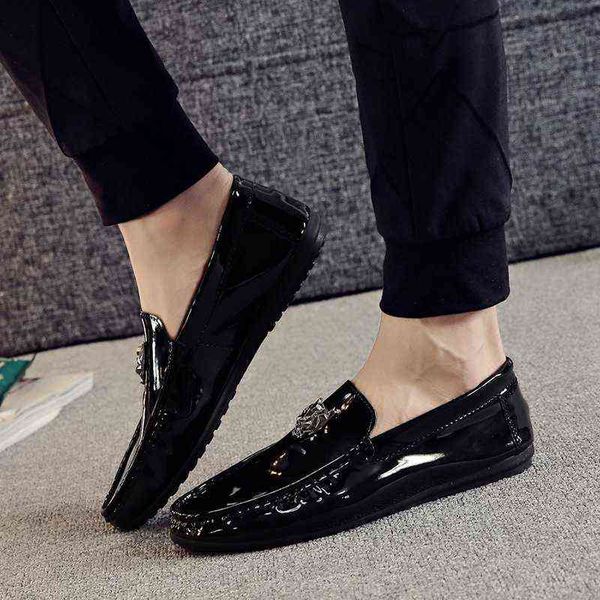 

loafers men tassel shoes black patent leather for white driving fashion zapatillas hombre casual sapato social220513