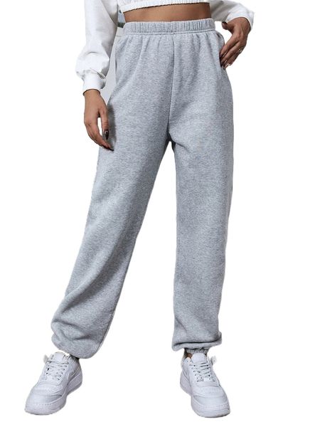 

solid high waisted sweatpants x4yt#, Black;white