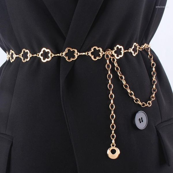 Beltos de metal para mulheres simples vintage prateado dourado designer de moda de moda de moda corda de decoração vestido damas femininas cintos femininos emel