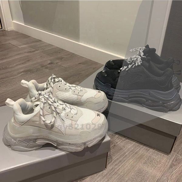 

triple-s clear sole casual shoes black pink green grey red blue orange purple mens women platform beige turquoise light tan fluo yellow whit