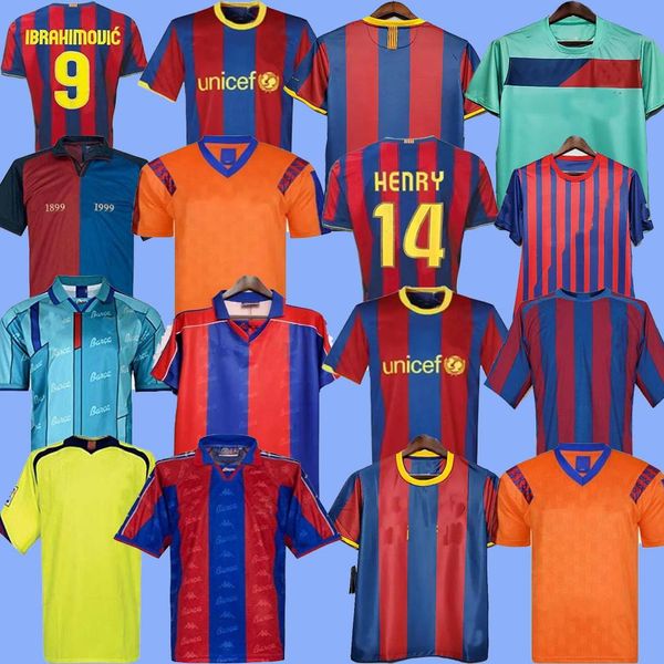 Maglia da calcio retrò Barcellona 05 06 07 08 09 10 11 12 13 15 16 19 20 91 92 96 97 98 99 RONALDINHO RONALDO 100th SD Maglia da calcio per bambini