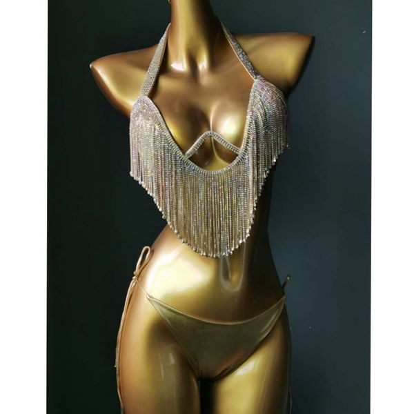 

venus vacation new style diamond tassels bikini set rhinestone sexy women bathing suit bling stones swimsuit crystal swim