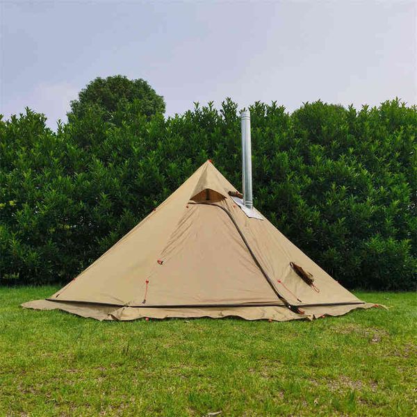 Ultraleichtes Winter-Pyramidenzelt mit Schneefang 210T Kariertes Ripstop-Camping-Bushcraft-Zelt, Höhe 1,6 m, inklusive kostenlosem Ofenheber H220419