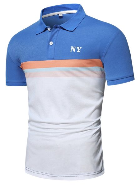 

men letter graphic colorblock polo shirt j9oh#, White;black