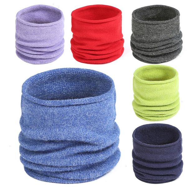 

winter scarf knitted ring neck wraps women bandana warm solid collar men face scarves infinite cashmere snood, Blue;gray