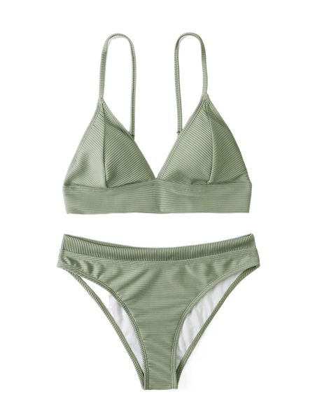 

plain rib bikini swimsuit t3ov#, White;black
