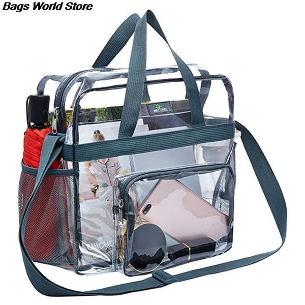 

1pc portable transparent shoulder crossbody bag tote satchel handbag for women