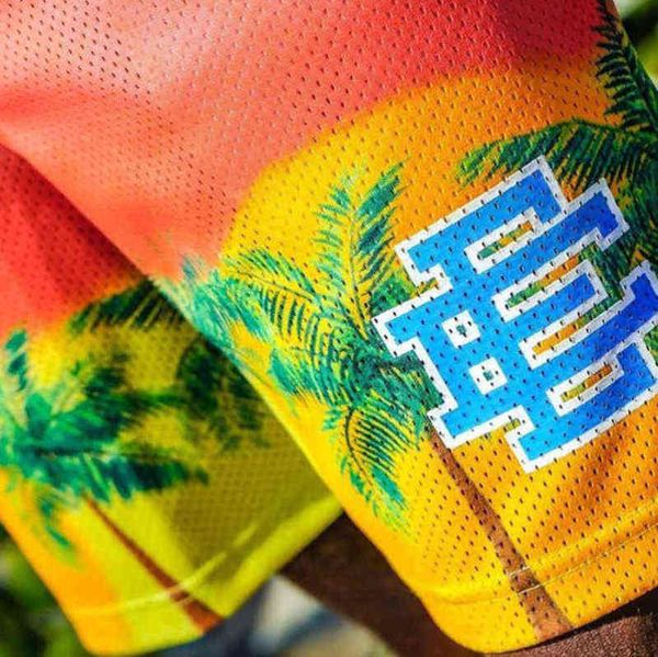 

eric emanuel ee basic short newyork city skyline men's casual shorts fitness sports pants summer gym workout mesh beach basketball foot, White;black