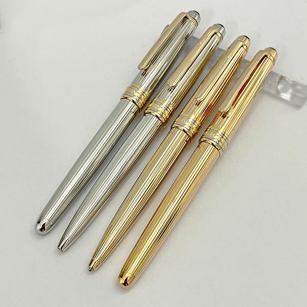 

brand pens silvery trim metal 163 office business writing pen stainless steel lines pattern serial number