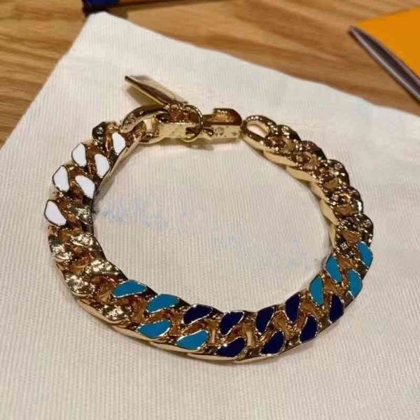

2022 fashion classic men's ladies bracelet with box packing colorful couple bracelet 11, Golden;silver