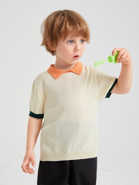 

toddler boys contrast collar knit she, Blue