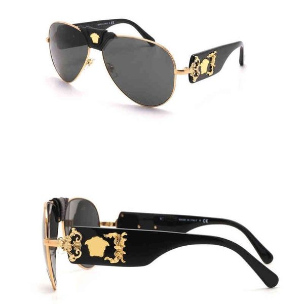 

designer medussa versage sunglasses cycle luxurious fashion new european american pop large frame men's and women's counter packag, White;black