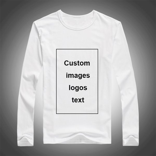 

men custom print long sleeve t-shirt diy your like po tees size s-3xl modal heat transfer process 220609, White;black