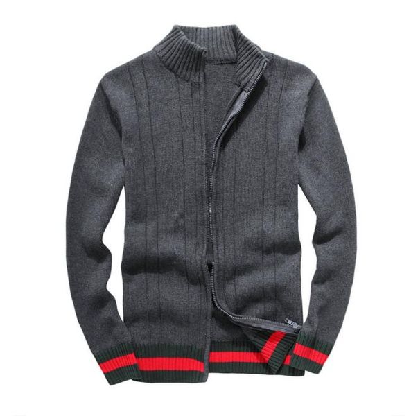 Maglione da uomo inverno inverno spesso contrasto cardigan zip pulsanti a bottone famoso giovane autunno addensare con cerniera collare