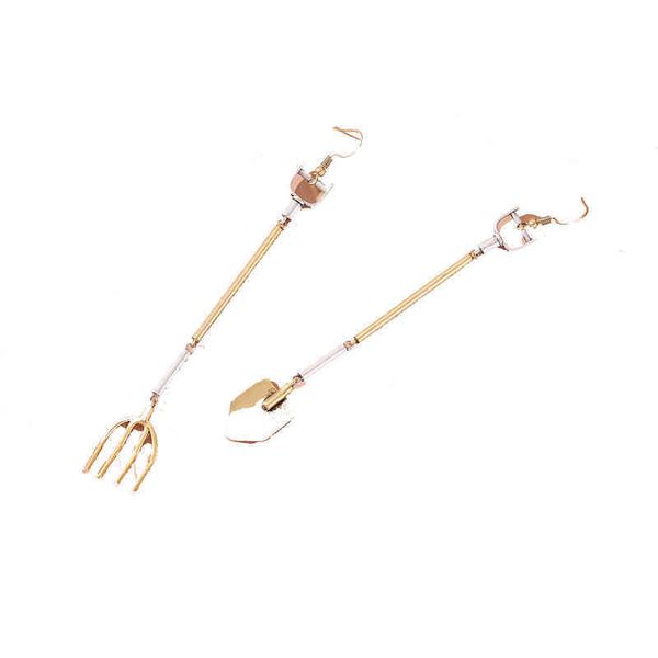 

charm new arrival women alloy shovel hark earrings personality long all match fashion accessories 220707, Golden