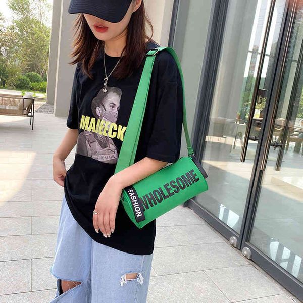 

summer new fashion cylinder bag female letter diagonal shoulder designer bags