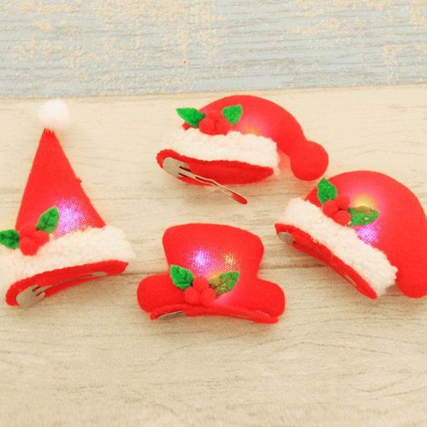 20 PCSlot Top Hat Bobby Pin Noel için Parti Parıltı Dekorasyon Navidad Saç Pin Noel Kız Kostüm Malzemeleri 201027