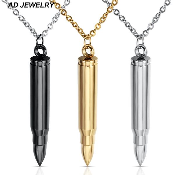

cool design titanium steel bullet pendant necklace for veterans commemorative gift, Silver