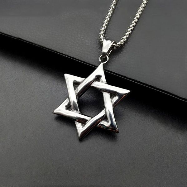 Anhänger Halsketten Davidstern Israel Kette Halskette Frauen Edelstahl Judaica Silber Farbe Jüdische Männer Schmuck Anhänger