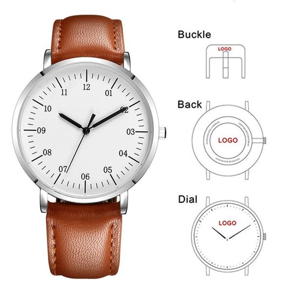 

baosaili cl022 custom gift fashion quartz wrist watch print your own design oem picture watch personalized246u, Slivery;brown