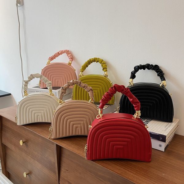 

designer bags tote shoulder crossbody bag with embossed pleated 22cm