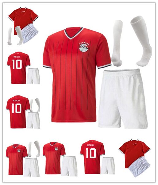 

20 22 egypt kahraba mens soccer jerseys national team home red away white m. salah ramadan m. elneny football shirt uniforms, Black;yellow
