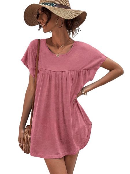 

batwing sleeve solid tee c1jq#, White