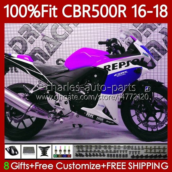 Iniezione Carrozzeria Per HONDA CBR500CC CBR 500 CC 500R 2016-2018 111No.140 CBR500 R RR 500CC Corpo CBR500R 16 17 18 CBR500RR 2016 2017 2018 OEM Carenatura Rosa Repsol