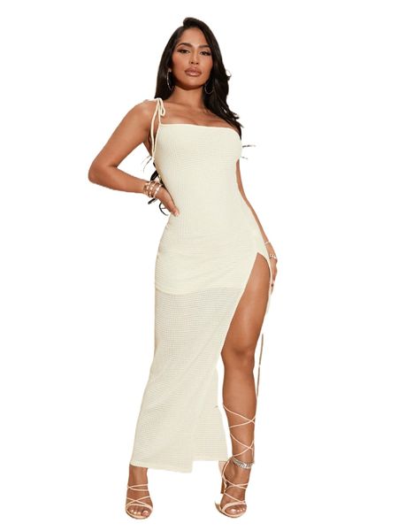 

sxy one shoulder split thigh dress 58u9#, Black;gray