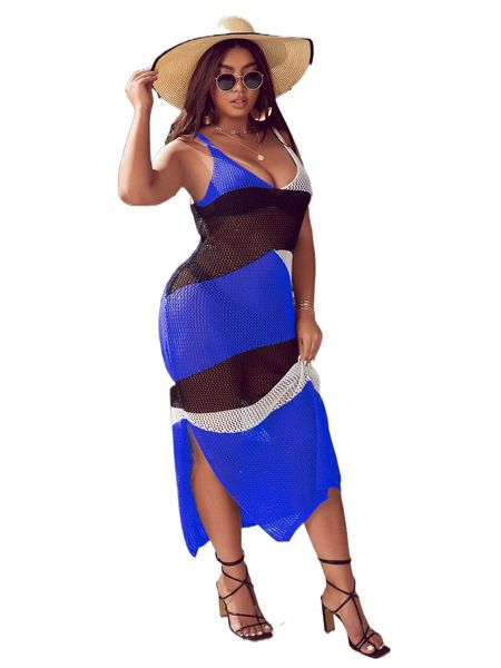 

plus color block cover up f8uu#, Black