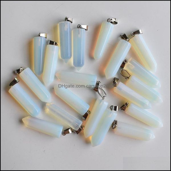 

charms jewelry findings components natural stone opal pillar pendants for necklace marking drop delivery 2021 hr2av, Bronze;silver