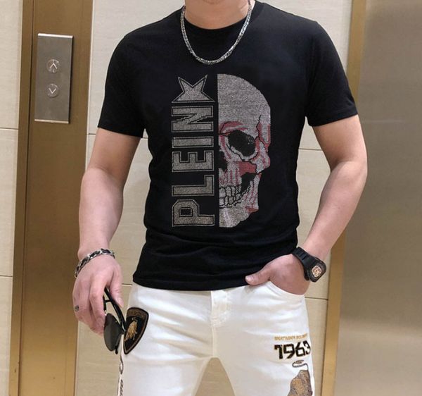 

2022 cotton men's t-shirts diamonds t-shirt men fashion casual tee men hip hop fitness tshirt male 124, White;black