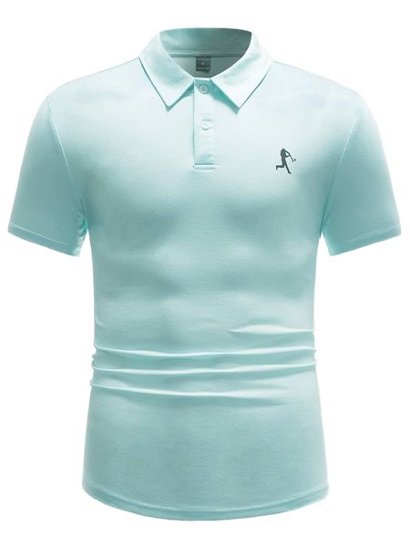 

men collared button front figure graphic polo shirt k3rc#, White;black