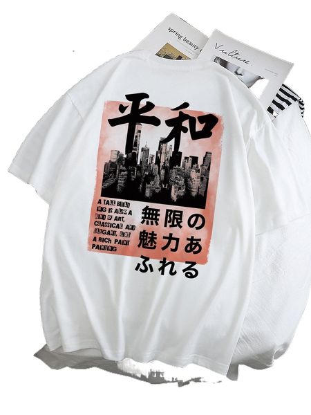 

men building & letter graphic tee 12wn#, White;black
