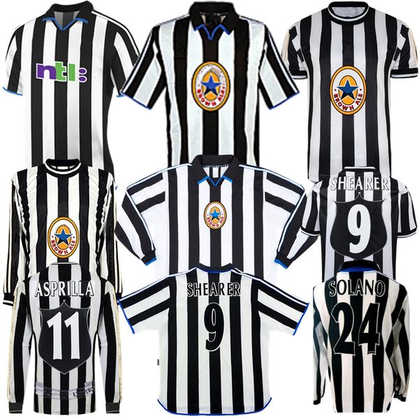 1997 1998 1999 2000 2001 NEW CASTLE Shearer Retro-Fußballtrikot 97 98 ASPRILLA Barnes Pearce Batty United Rush klassisches Vintage-Fußballtrikot