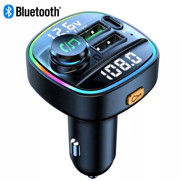 C22 Wireless Bluetooth FM Radio Adapter Music Player USB PD20W Cargers Car Sat с передатчиком без рук.