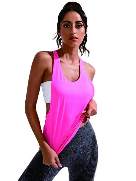 

solid racer back sports tank p2x1#, Gray