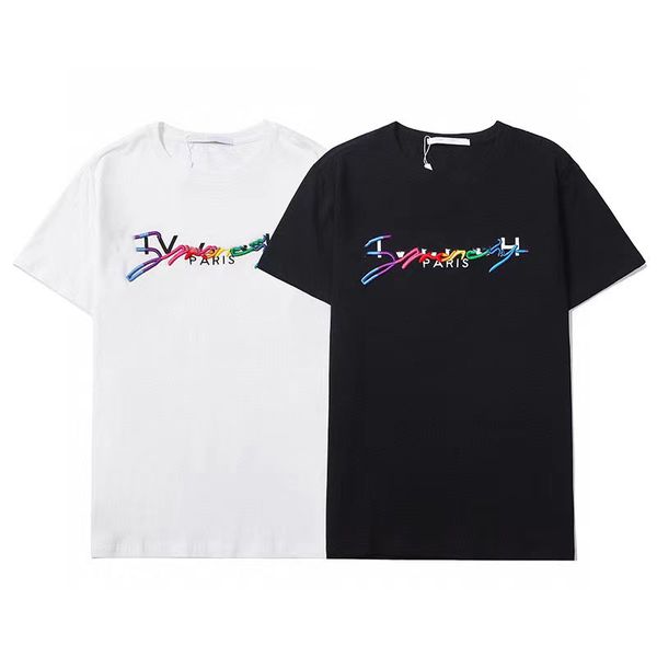 

2022 designer brand women's plus t shirts white black short sleeves printed casual loose round neck summer couples clothing asia m-xxl