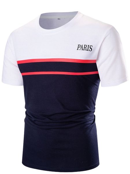 

men color block letter graphic tee a72s#, White;black