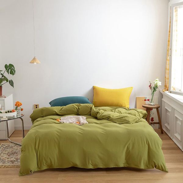 Set di biancheria da letto E-star China Store Verde cobalto Miscelazione dei colori Quattro di biancheria da letto in cotone lavorato a maglia