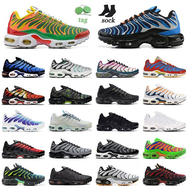 

big size us 12 tn plus running shoes outdoor men sunset gradient designer women white kumquat black marina tns sports trainers bred terrasca, White;red