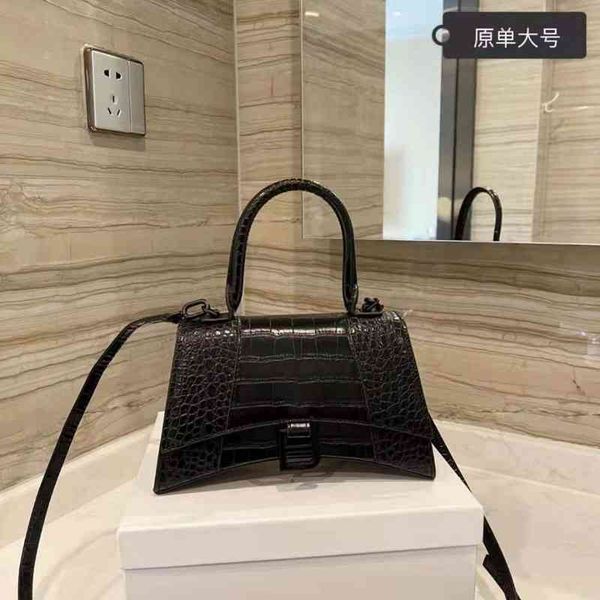 

bag female balencaigass b family crocodiless calf crescent hourglass portable bag shoulder crossbody bag