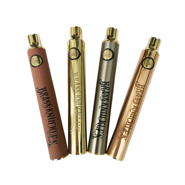 

brass knuckles preheat vv battery adjustable voltage 900mah vk vaporizer 510 thread special vape rechargeable batteries mod for th207f