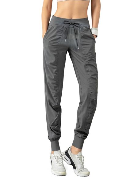 

vutru drawstring waist slant pocket sports pants g8jf#, Gray